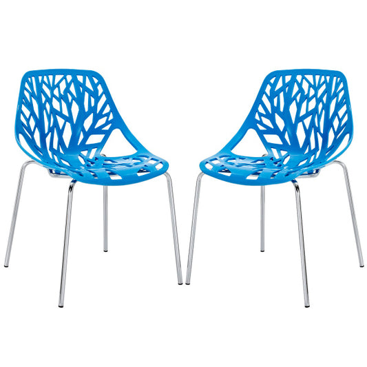 Stencil Dining Side Chair Set of 2 Blue by Modway