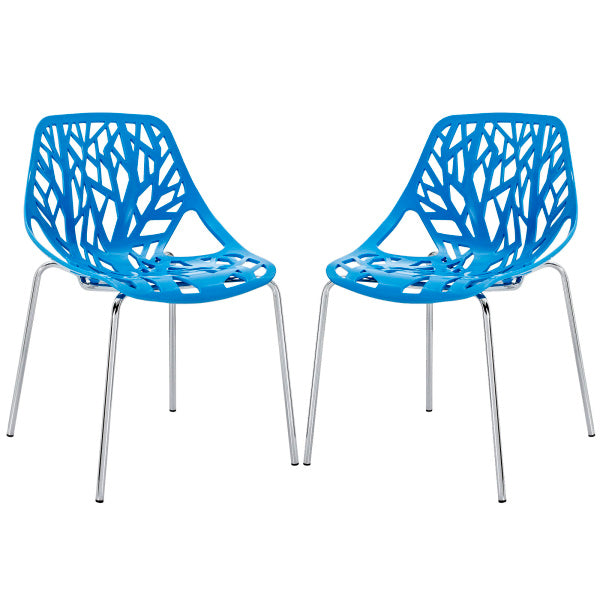 Stencil Dining Side Chair Set of 2 Blue by Modway