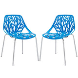 Stencil Dining Side Chair Set of 2 Blue by Modway