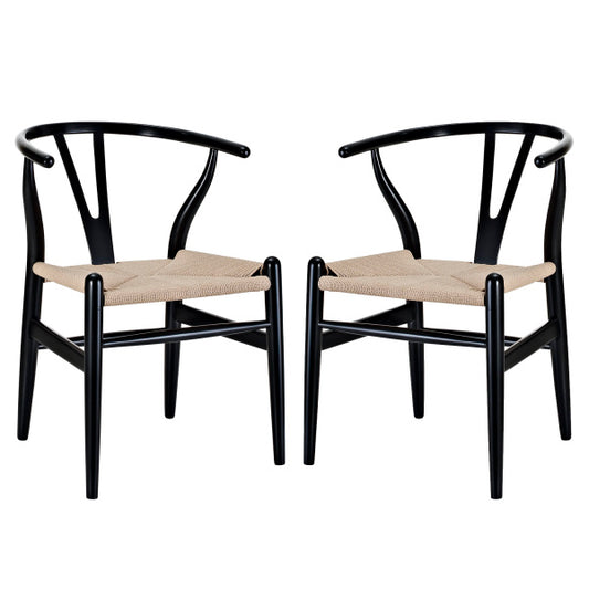 Amish Dining Armchair Set of 2 Black by Modway