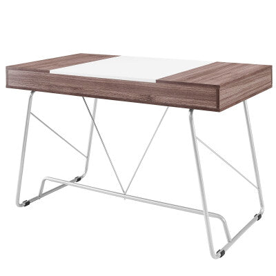 Panel Office Desk in Birch | Fiber by Modway