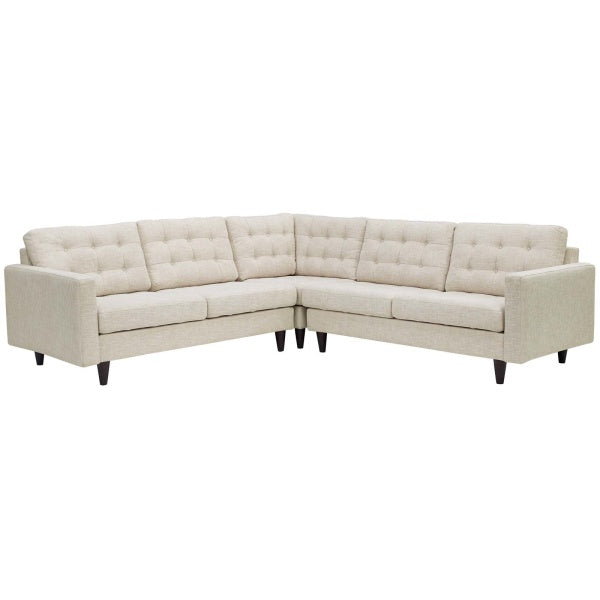 Empress 3 Piece Upholstered Fabric Sectional Sofa Set by Modway