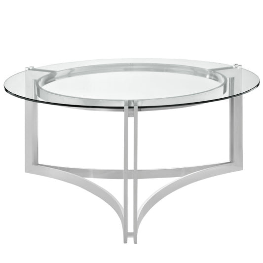 Signet Stainless Steel Coffee Table in Silver by Modway
