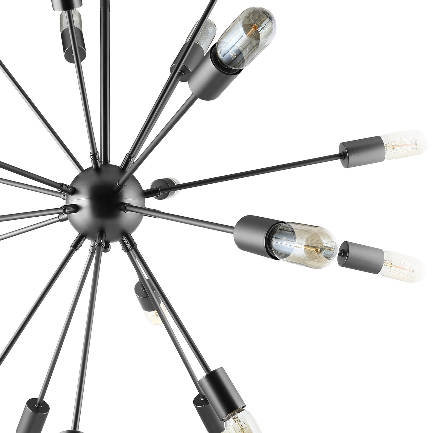 Beam Stainless Steel Chandelier Gray by Modway