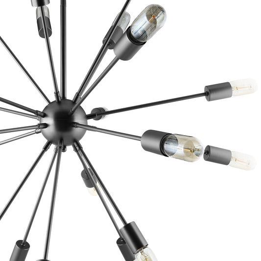 Beam Stainless Steel Chandelier Gray by Modway