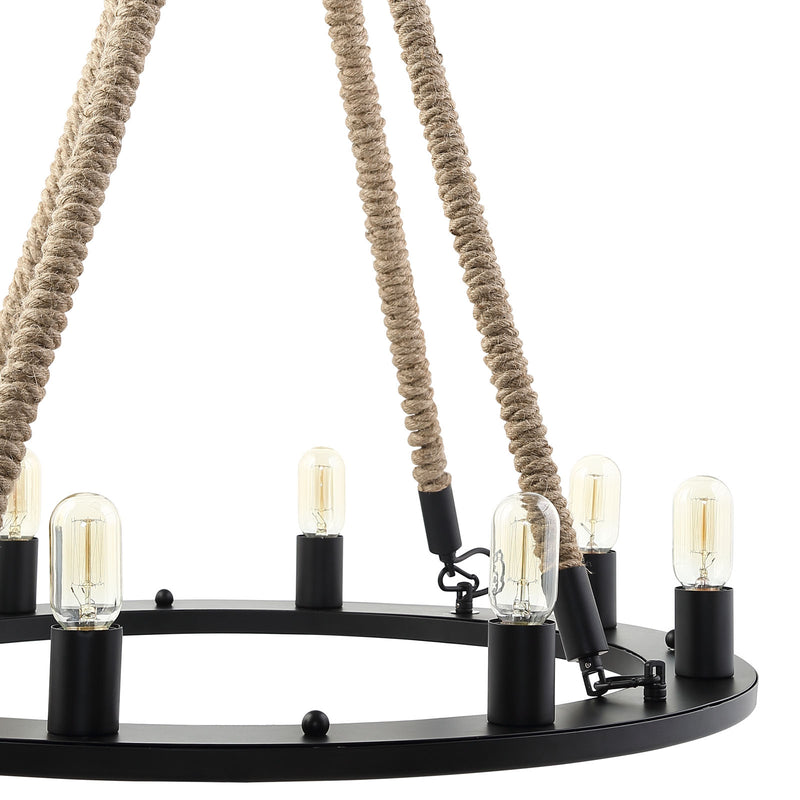 Encircle Chandelier Black by Modway