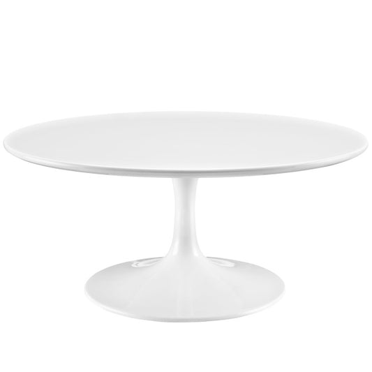 Lippa 36" Round Coffee Table with White Base by Modway
