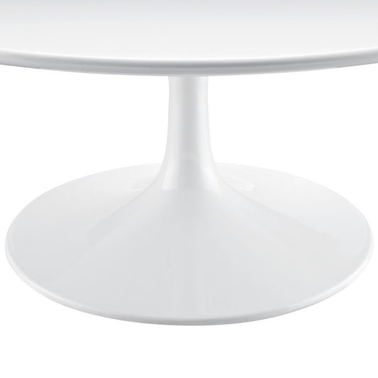 Lippa 36" Round Coffee Table with White Base by Modway