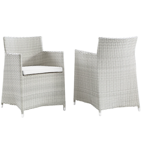 Junction Armchair Outdoor Patio Wicker Set of 2 in Gray by Modway