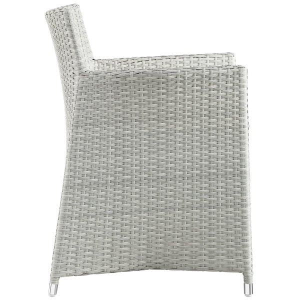 Junction Armchair Outdoor Patio Wicker Set of 2 in Gray by Modway