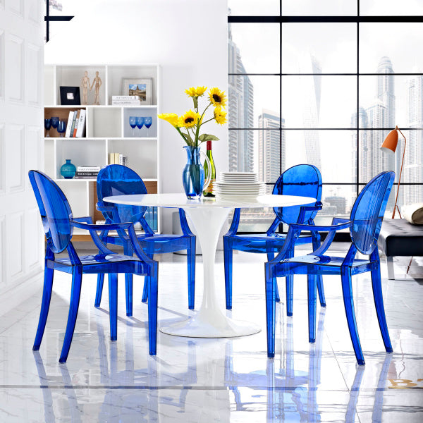Casper Dining Armchairs Set of 4 Blue by Modway