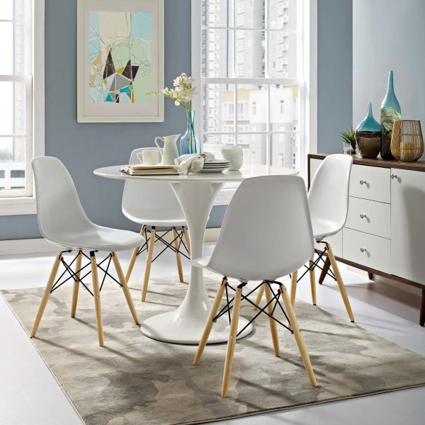 Pyramid Dining Side Chair White by Modway
