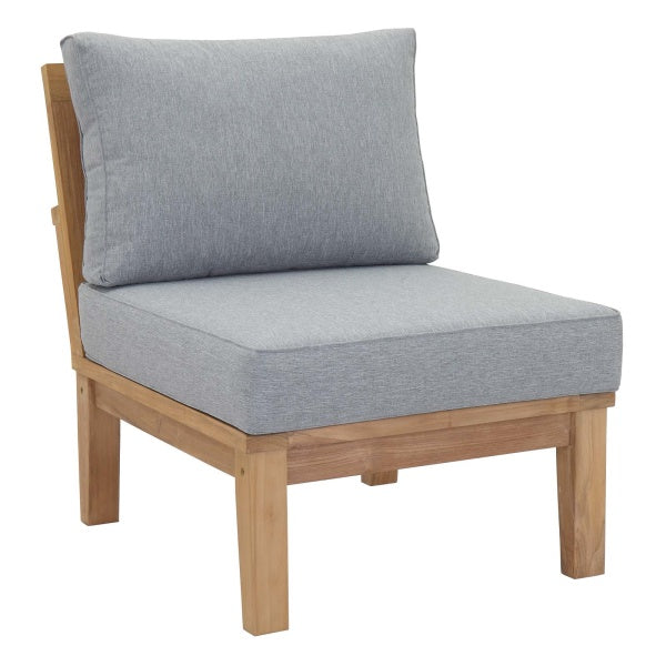 Marina 3 Piece Outdoor Patio Teak Set Natural Gray by Modway