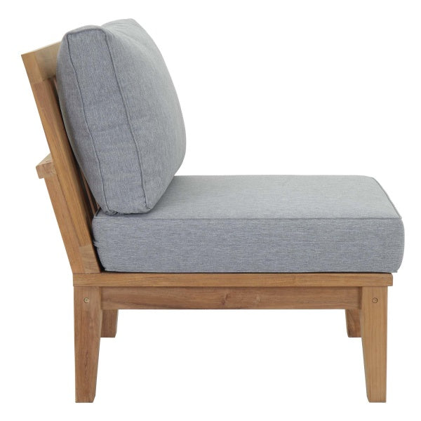 Marina 3 Piece Outdoor Patio Teak Set Natural Gray by Modway