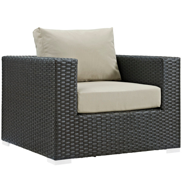 Sojourn Outdoor Patio Sunbrella Armchair in Canvas by Modway