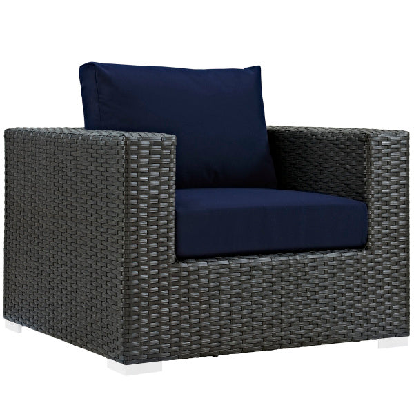 Sojourn Outdoor Patio Sunbrella Armchair in Canvas by Modway