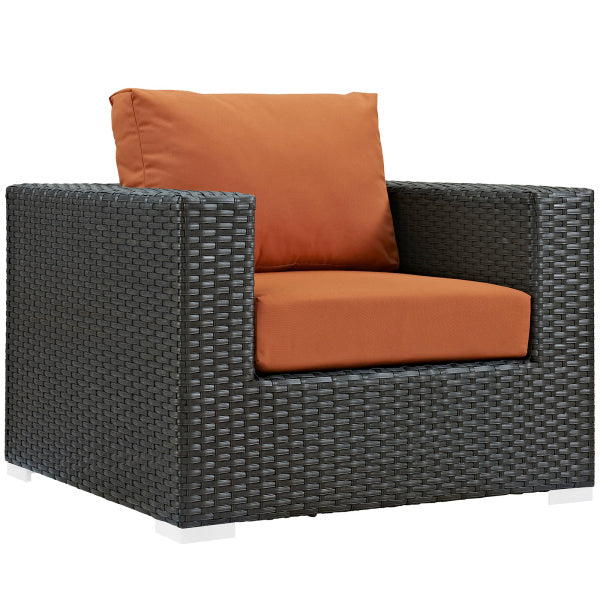 Sojourn Outdoor Patio Sunbrella Armchair in Canvas by Modway