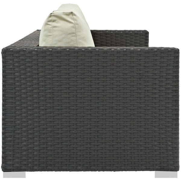 Sojourn Outdoor Patio Sunbrella Sofa in Canvas Tuscan by Modway