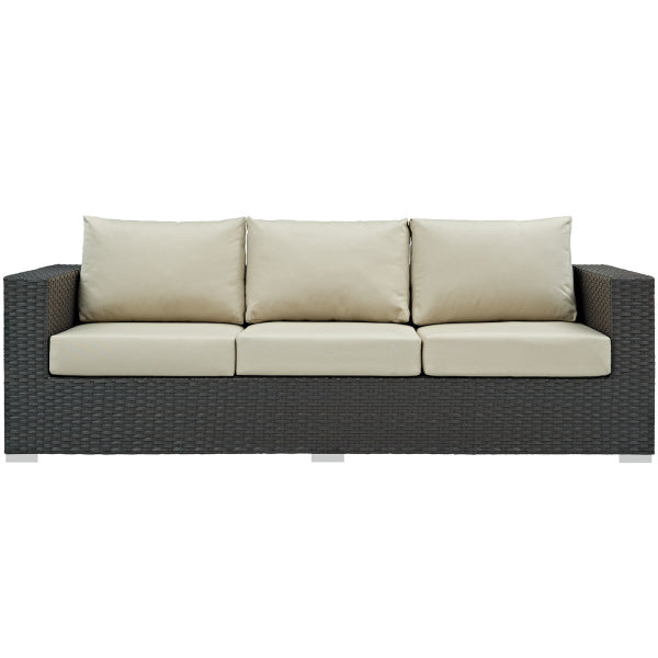 Sojourn Outdoor Patio Sunbrella Sofa in Canvas Tuscan by Modway