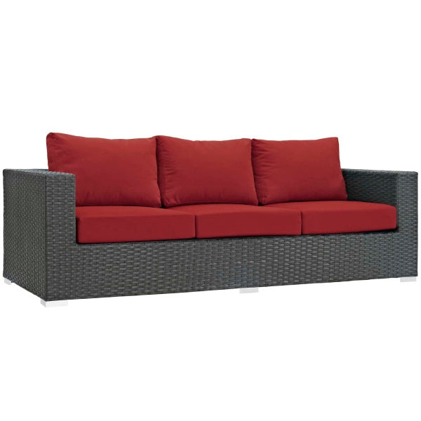 Sojourn Outdoor Patio Sunbrella Sofa in Canvas Tuscan by Modway