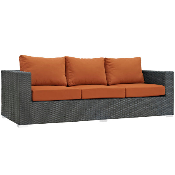 Sojourn Outdoor Patio Sunbrella Sofa in Canvas Tuscan by Modway