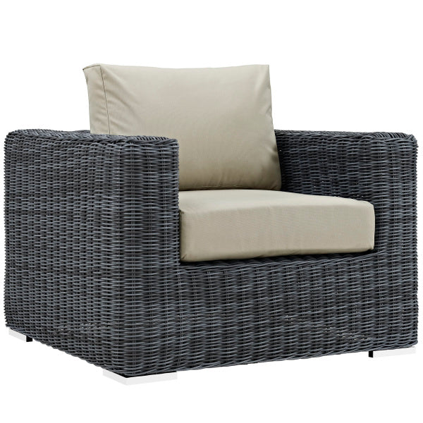 Summon Outdoor Patio Fabric Sunbrella Armchair in Canvas by Modway