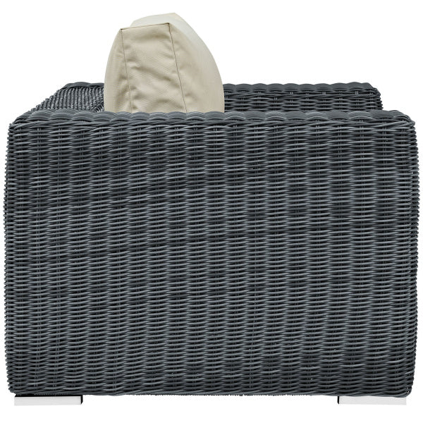 Summon Outdoor Patio Fabric Sunbrella Armchair in Canvas by Modway