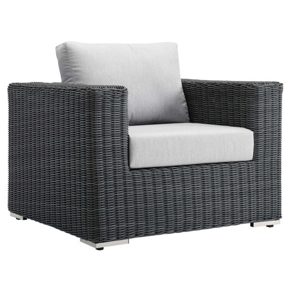 Summon Outdoor Patio Fabric Sunbrella Armchair in Canvas by Modway