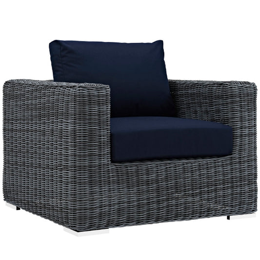 Summon Outdoor Patio Fabric Sunbrella Armchair in Canvas by Modway