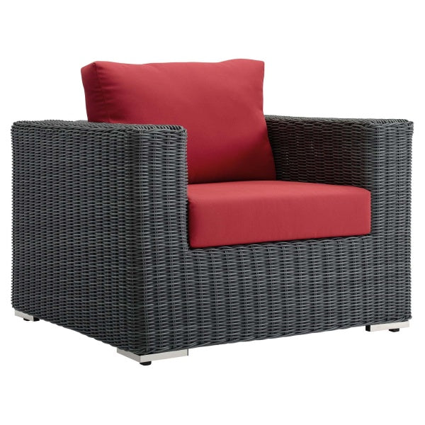 Summon Outdoor Patio Fabric Sunbrella Armchair in Canvas by Modway