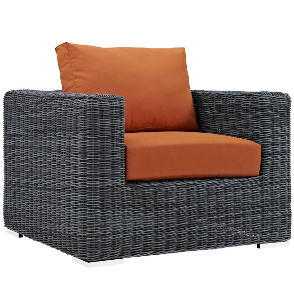 Summon Outdoor Patio Fabric Sunbrella Armchair in Canvas by Modway
