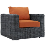 Summon Outdoor Patio Fabric Sunbrella Armchair in Canvas by Modway