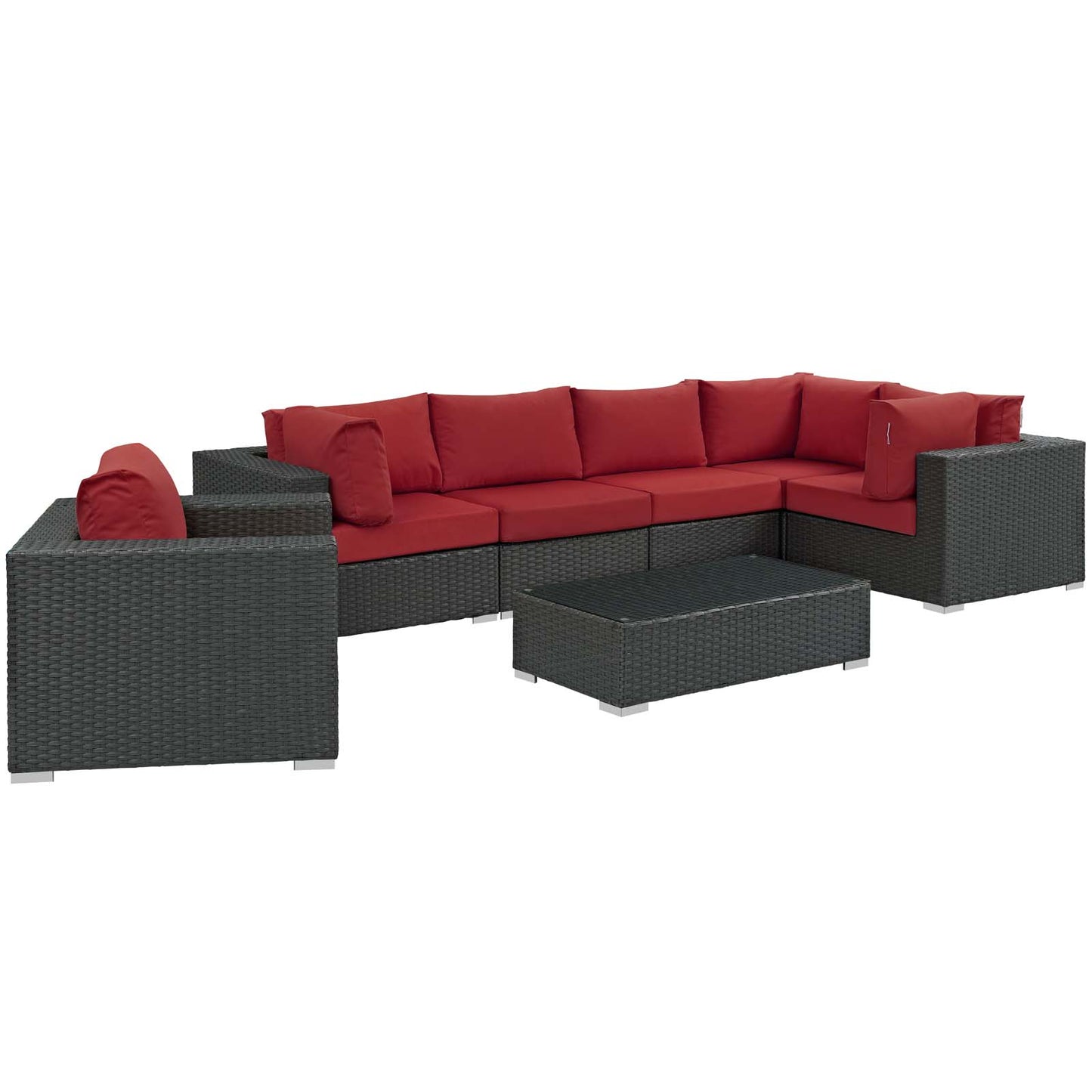 Sojourn 7 Piece Outdoor Patio Sunbrella Sectional Set by Modway