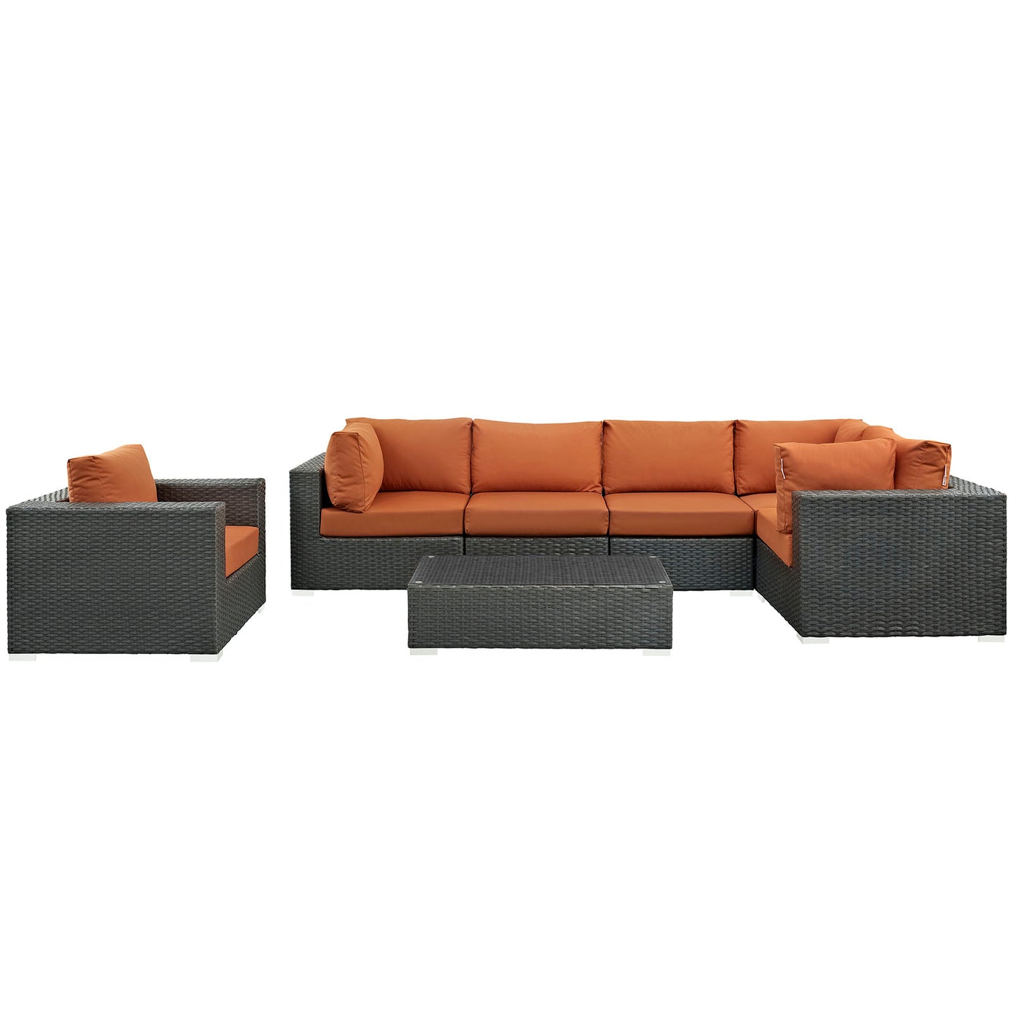 Sojourn 7 Piece Outdoor Patio Sunbrella Sectional Set by Modway