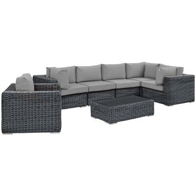 Summon 7 Piece Outdoor Patio Sunbrella Sectional Set by Modway