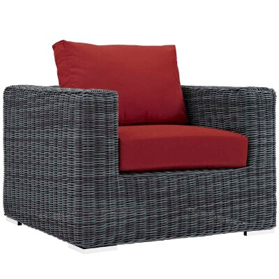 Summon 5 Piece Outdoor Patio Sunbrella Sectional Set by Modway