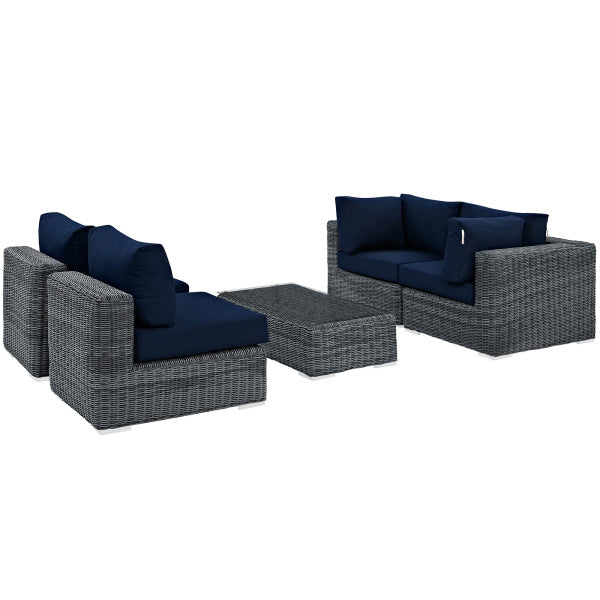 Summon 5 Piece Outdoor Patio Sunbrella Sectional Set by Modway