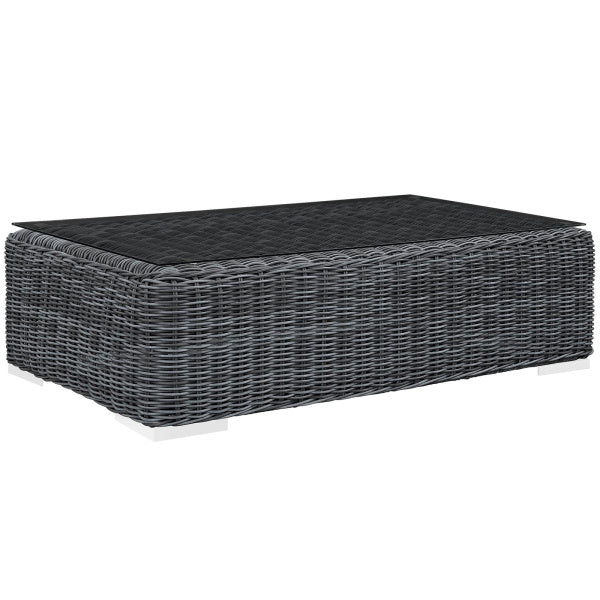 Summon 5 Piece Outdoor Patio Sunbrella Sectional Set in Canvas Navy by Modway