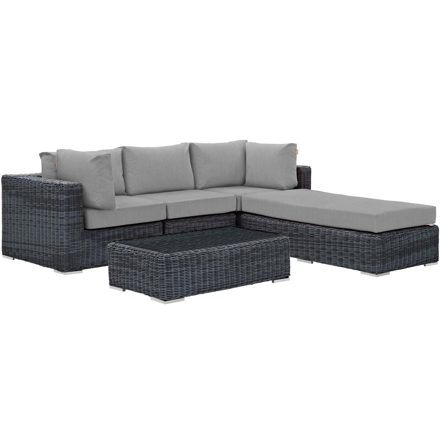 Summon 5 Piece Outdoor Patio Sunbrella Sectional Set by Modway