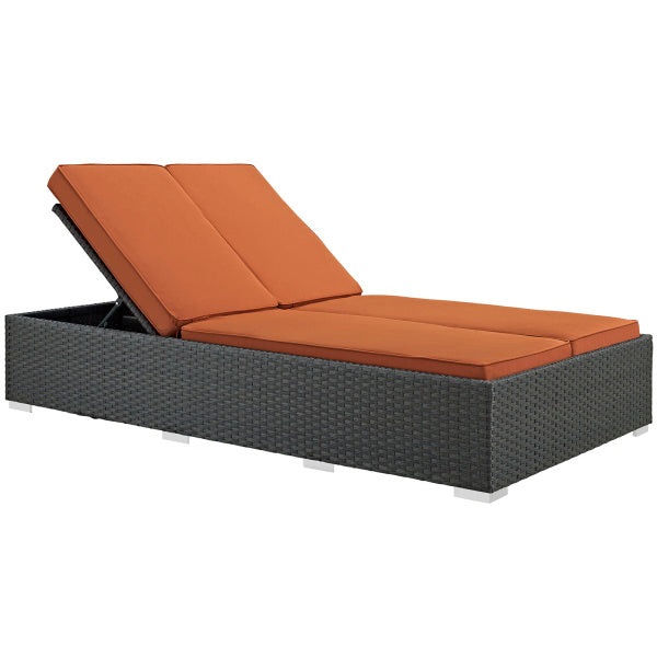 Sojourn Outdoor Patio Sunbrella Double Chaise by Modway