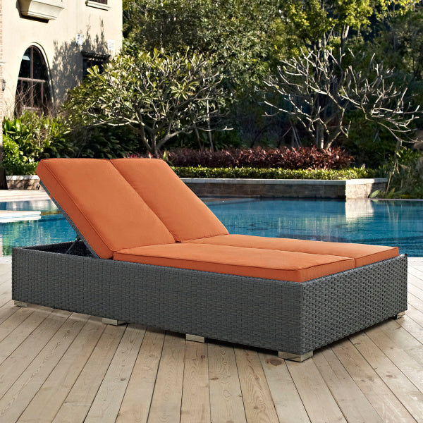 Sojourn Outdoor Patio Sunbrella Double Chaise by Modway