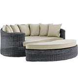 Summon Outdoor Patio Sunbrella Daybed in Antique Canvas Beige by Modway