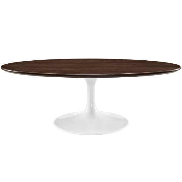 Lippa 48" Oval-Shaped Walnut Coffee Table By Modway
