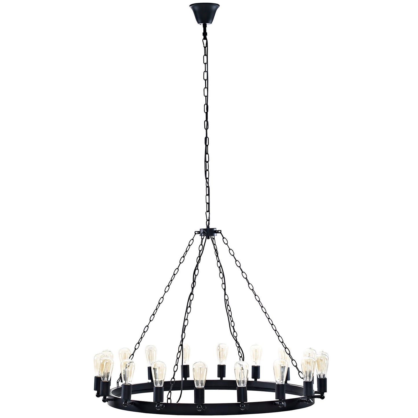 Teleport 43" Chandelier Brown in Black by Modway