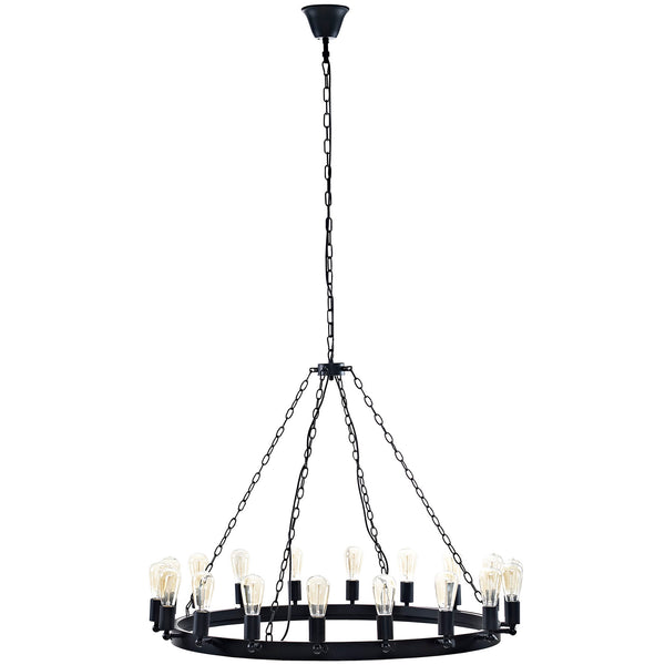 Teleport 43" Chandelier Brown in Black by Modway