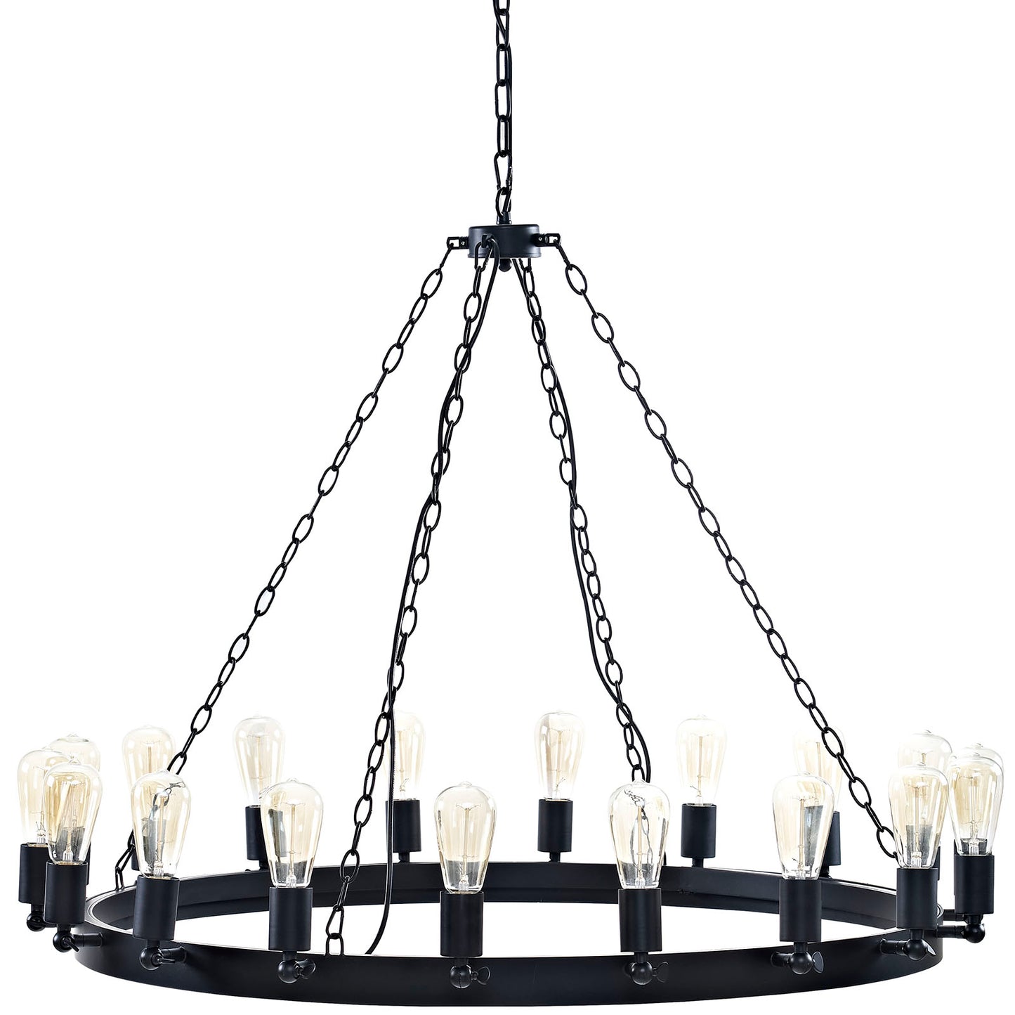 Teleport 43" Chandelier Brown in Black by Modway