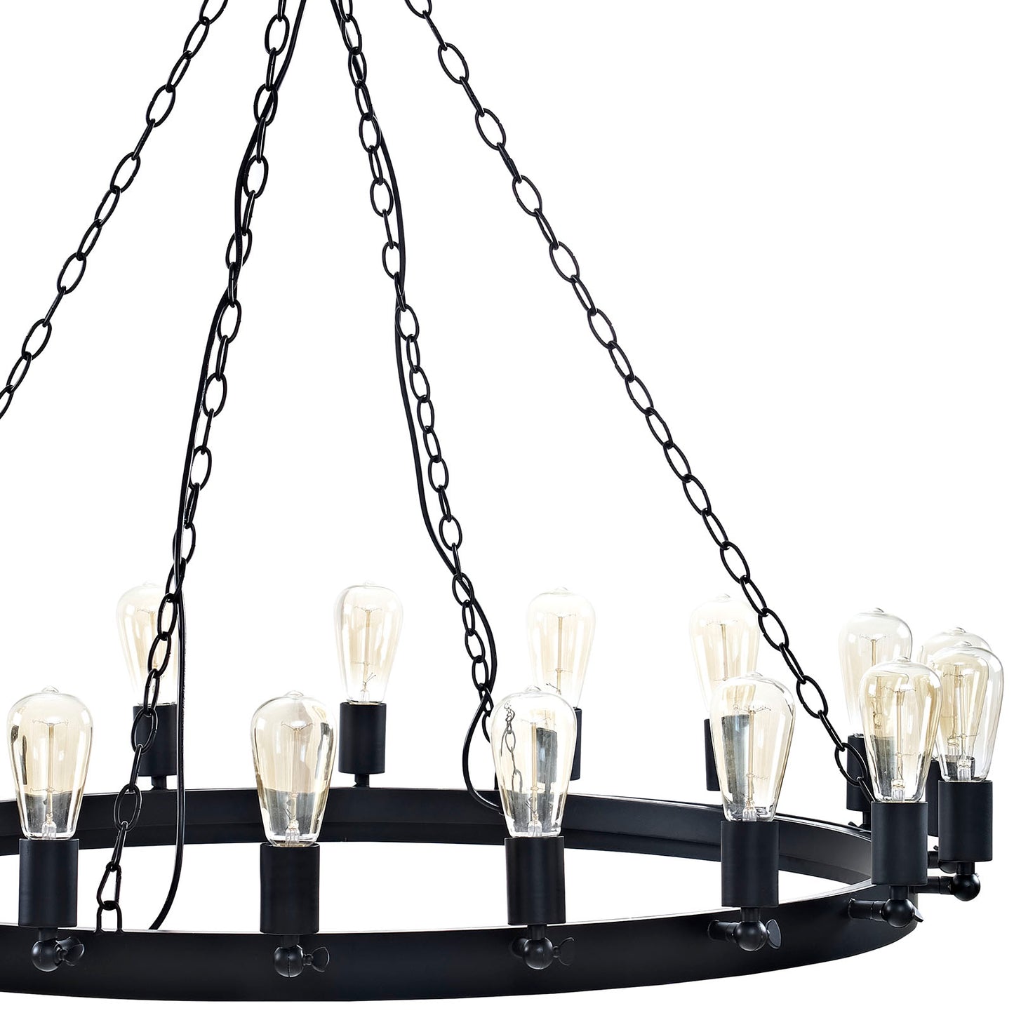 Teleport 43" Chandelier Brown in Black by Modway