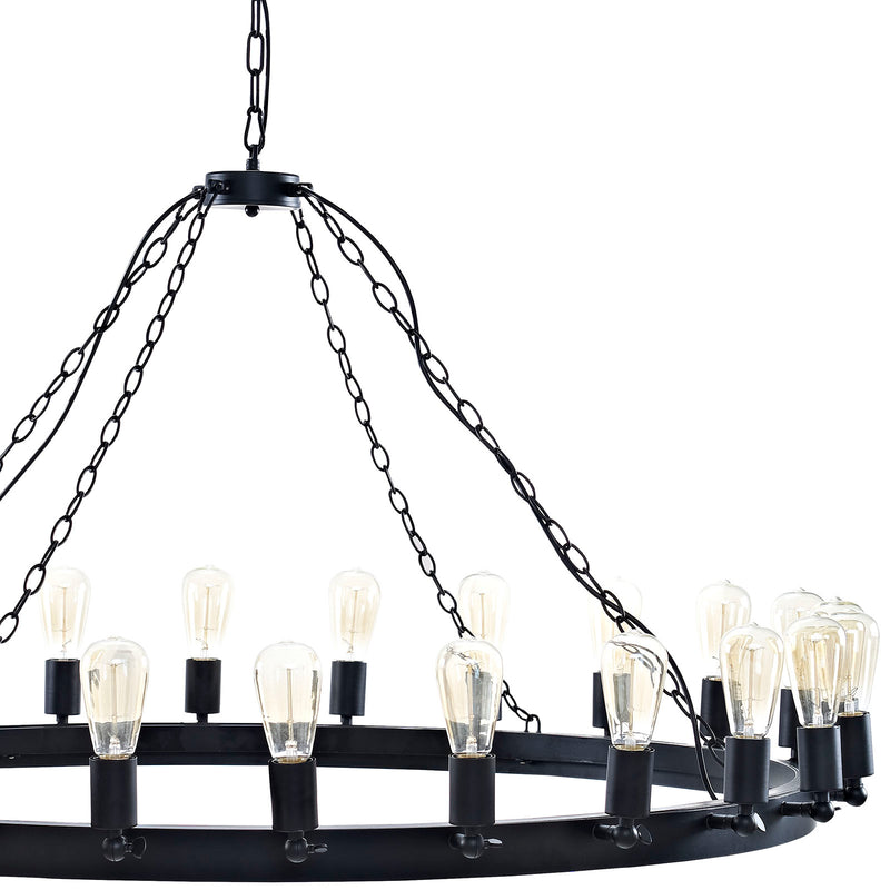 Teleport 52" Chandelier Brown in Black by Modway