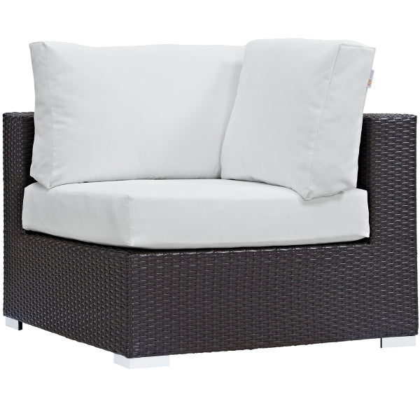 Convene 8 Piece Outdoor Patio Sectional Set in Espresso White by Modway