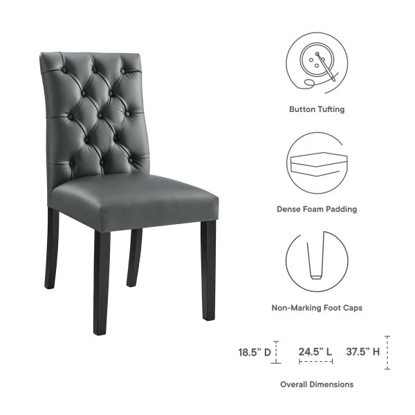 Duchess Button Tufted Vegan Leather Dining Chair By Modway